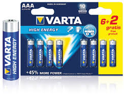 VARTA High Energy AAA Alkáli mikro ceruza elem 6+2db
